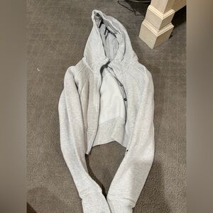 lululemon athletica Light Gray Cropped Hoodie